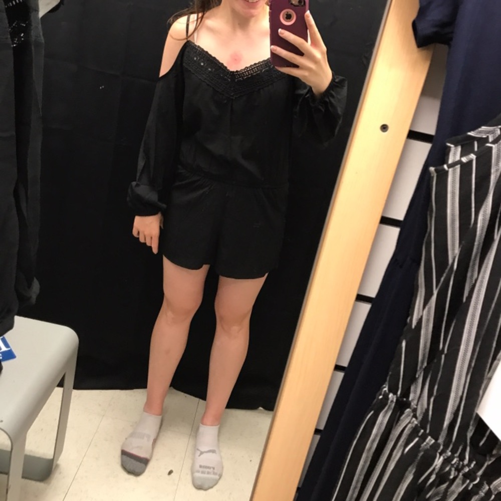 Black Cold Shoulder Style Romper